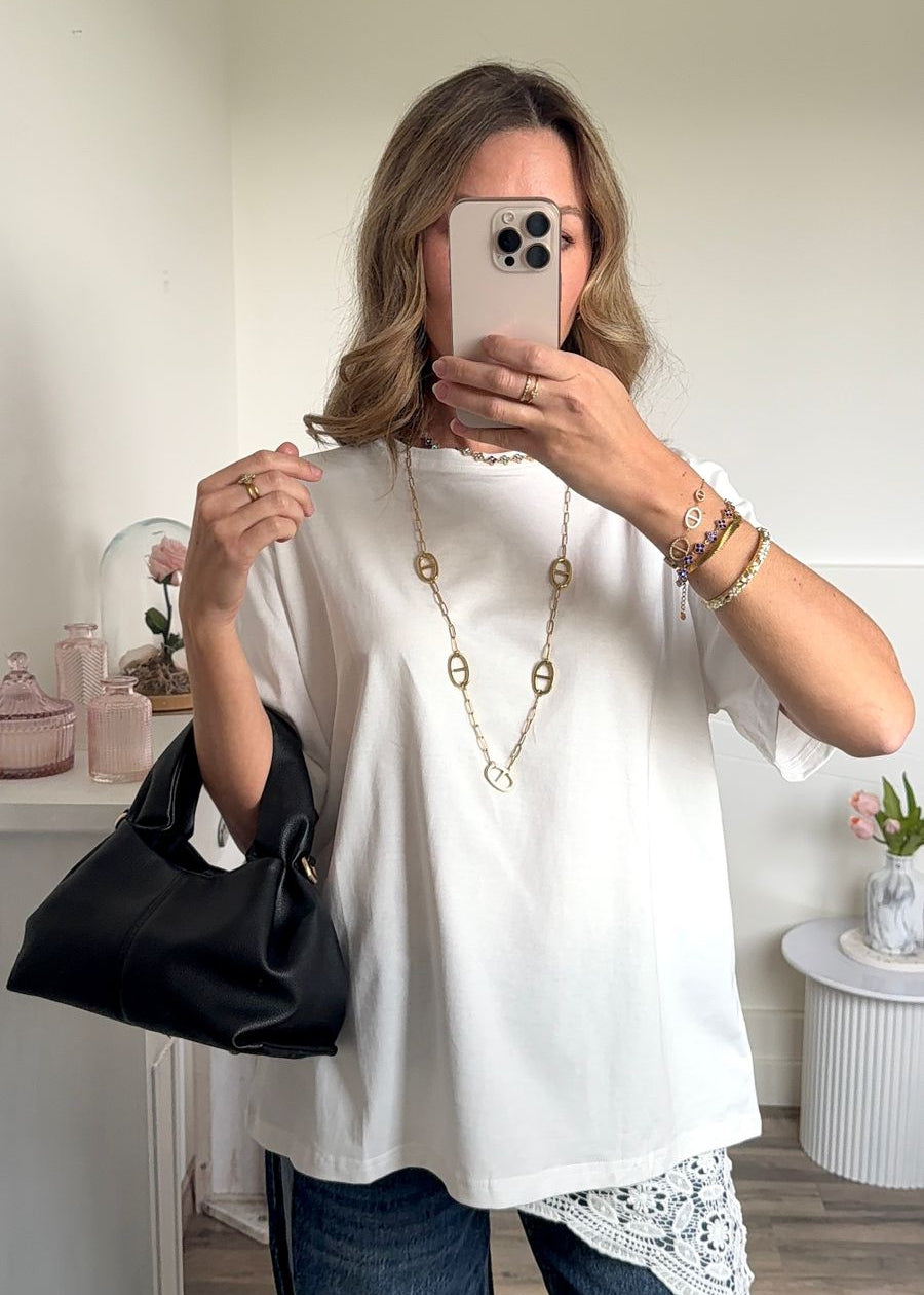 T-Shirt "Cœur de Dentelle" - Blanc