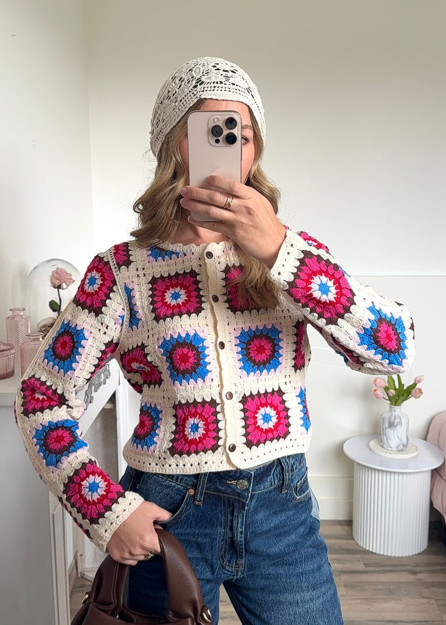 Cardigan Crochet "Vintage Flower"