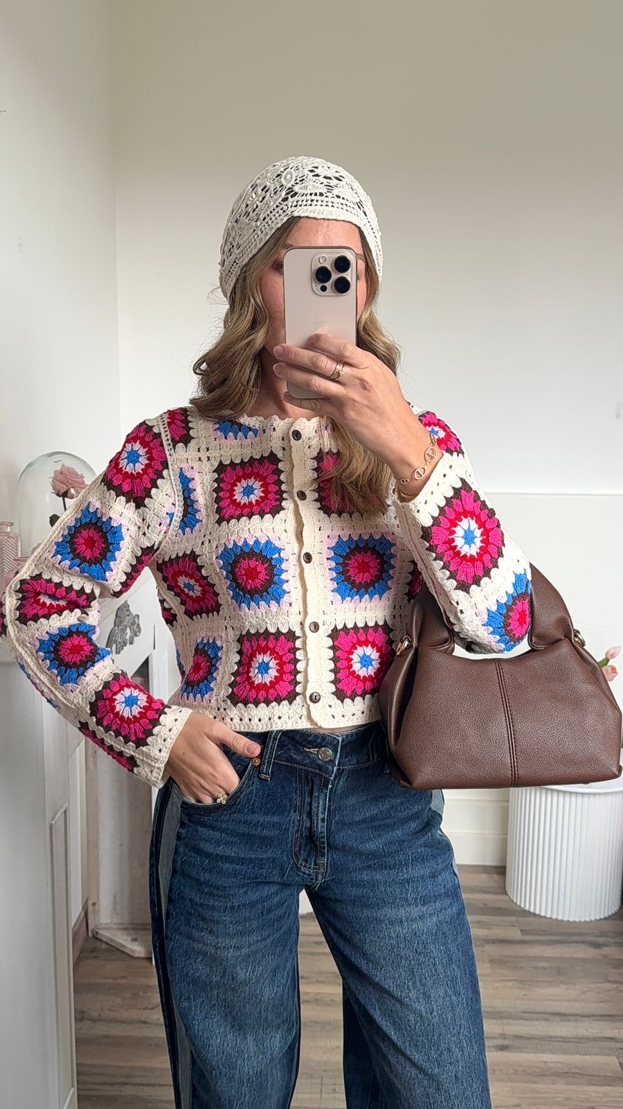 Cardigan Crochet "Vintage Flower"