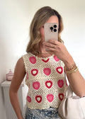 Top Crochet "Carrés de Cœur"