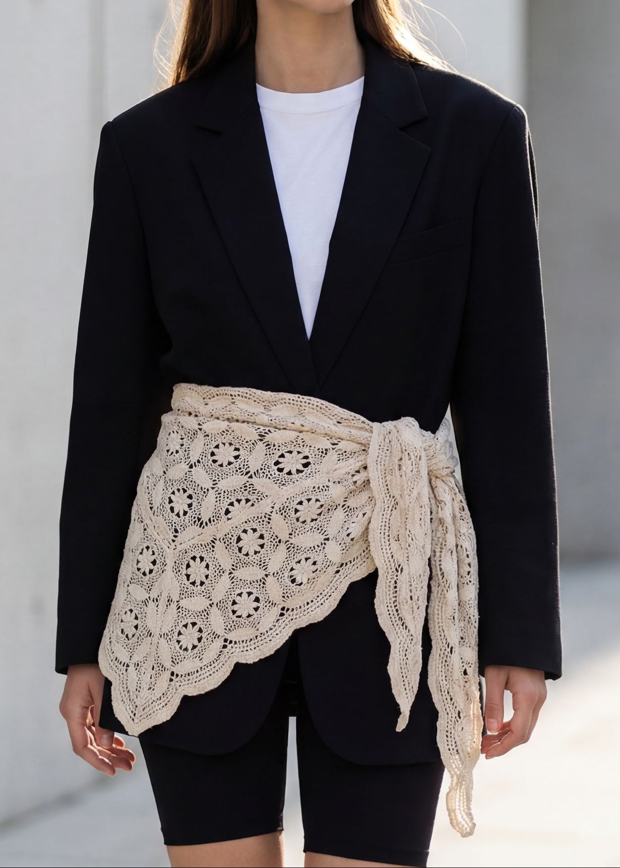 Foulard en Crochet Artisanal - Beige