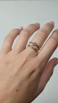 Bague Double Anneau à Cristaux Marquise