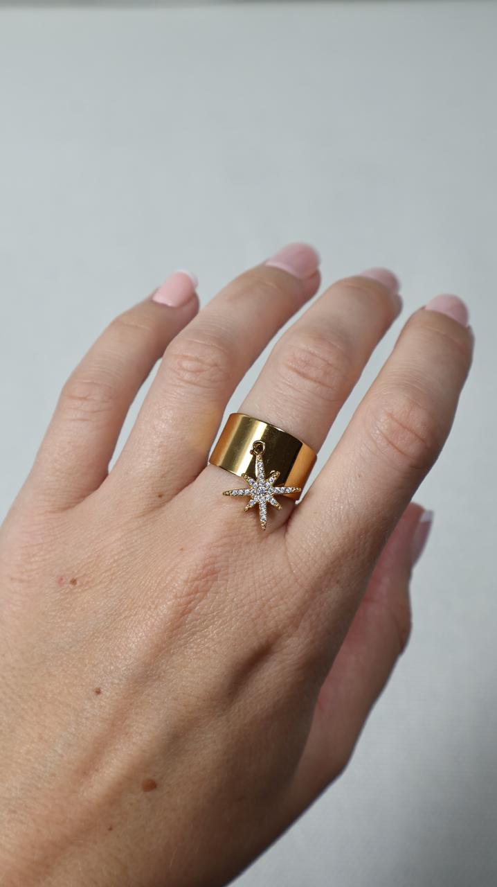 Bague Large à Charm Étoile Polaire