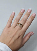 Bague Double Anneau Organique et Floral