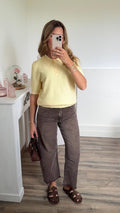 Jean Raw Edge "Slate Brown"