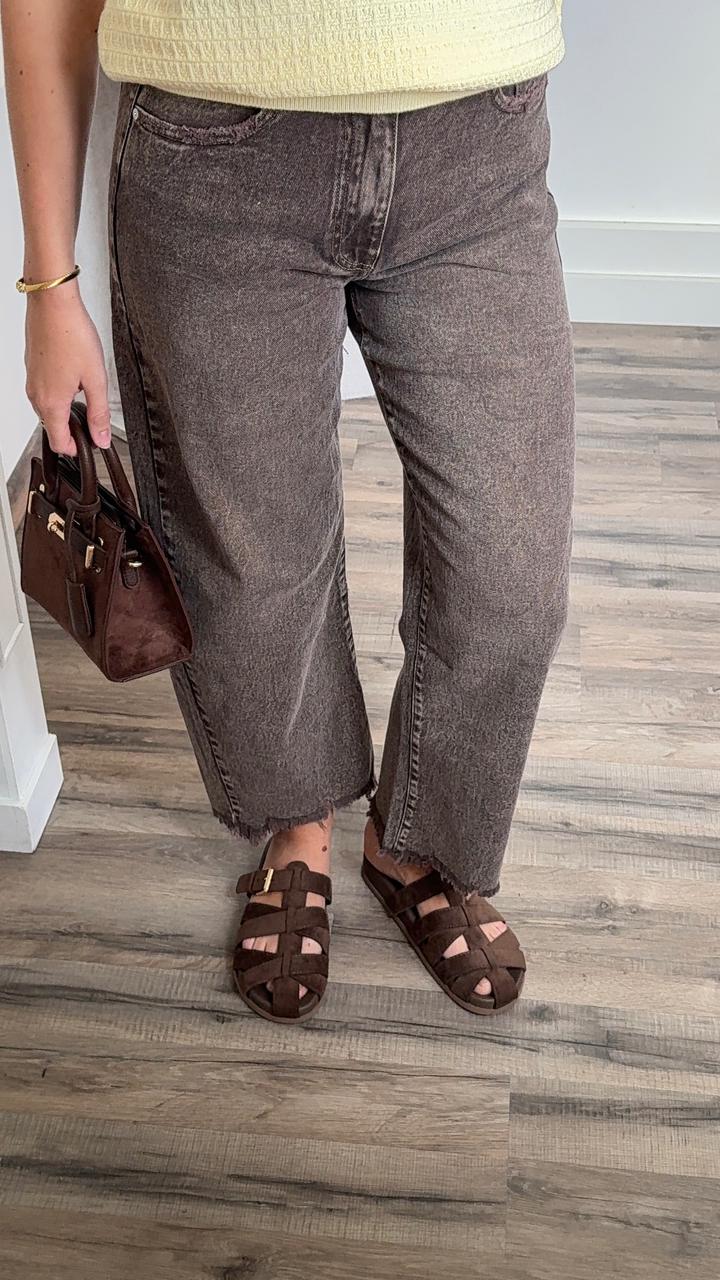 Jean Raw Edge "Slate Brown"
