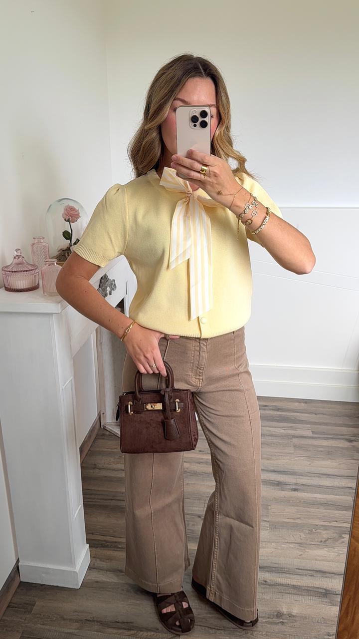 Jean Wide leg camel