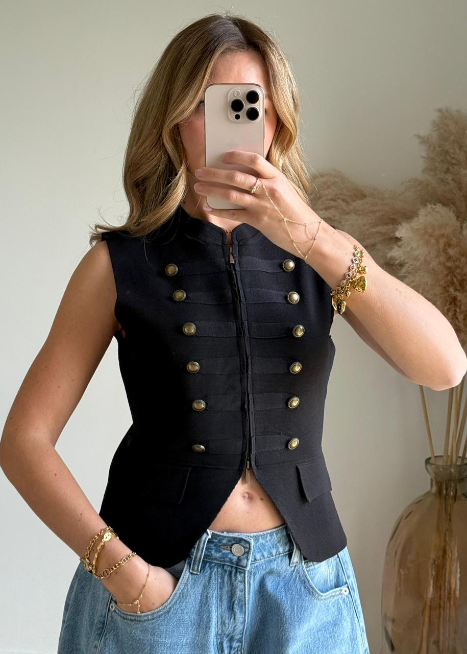 Top Antoinette - noir