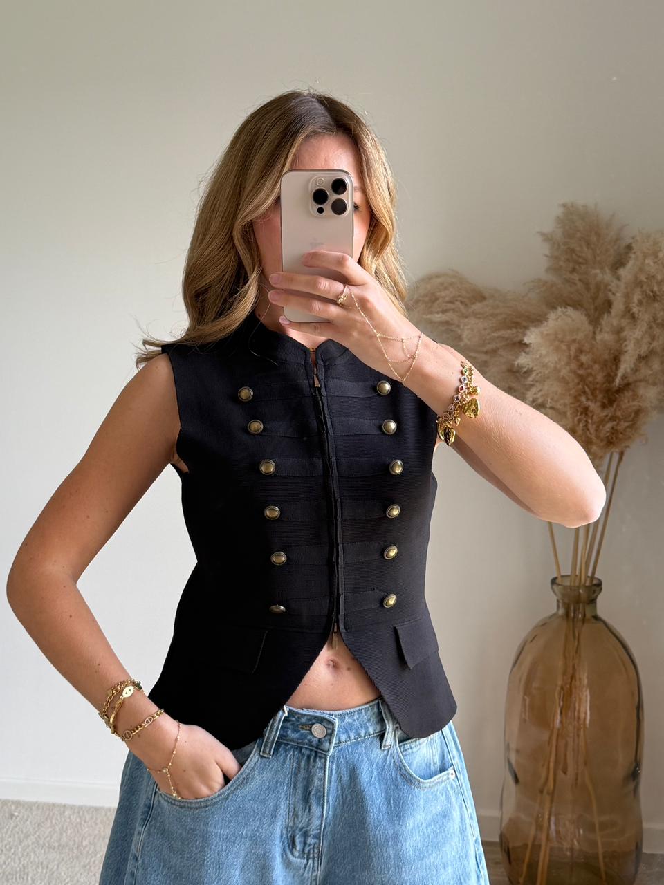 Top Antoinette - noir