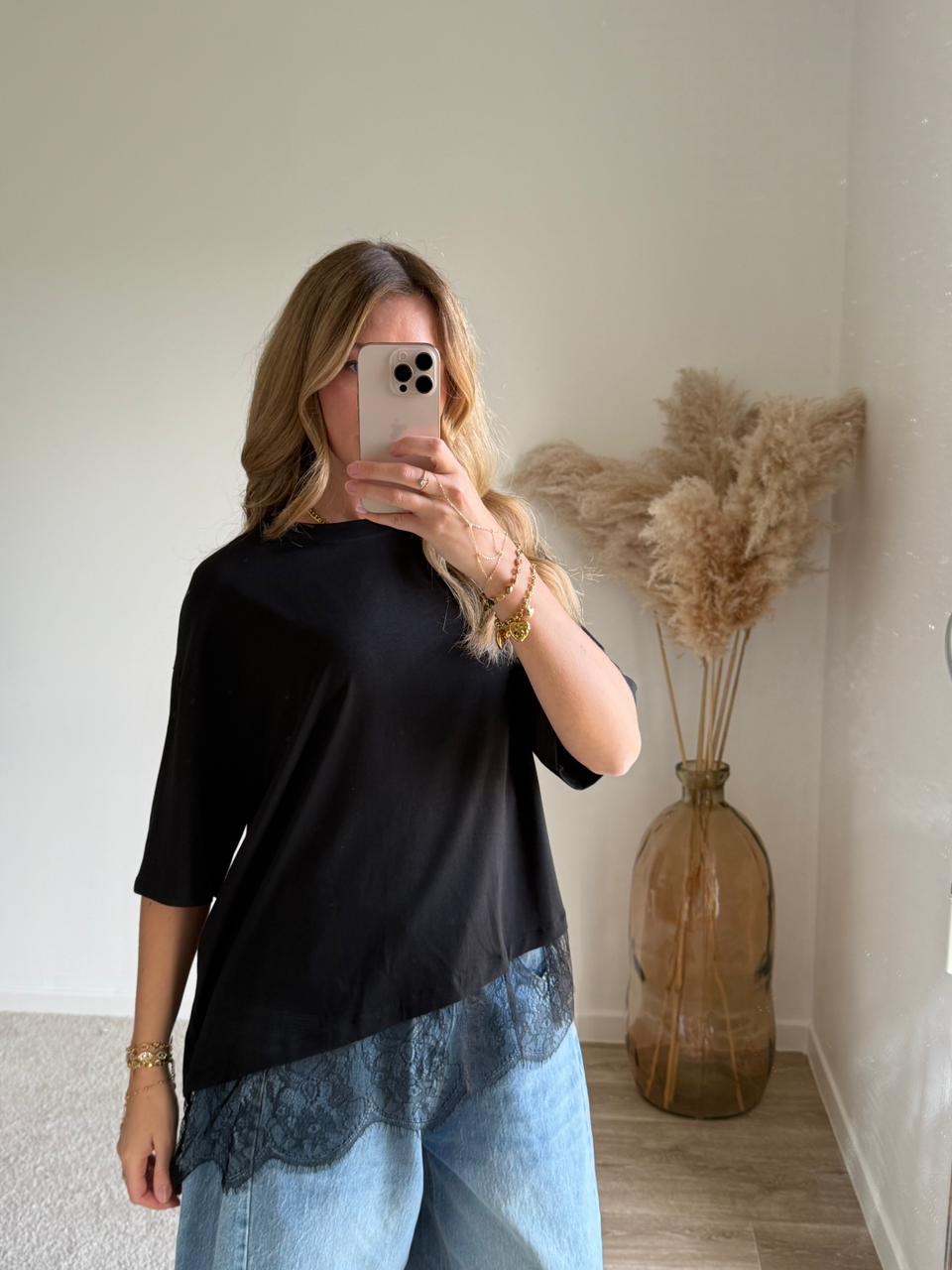 Top "Rubis Asymétrique" - Noir