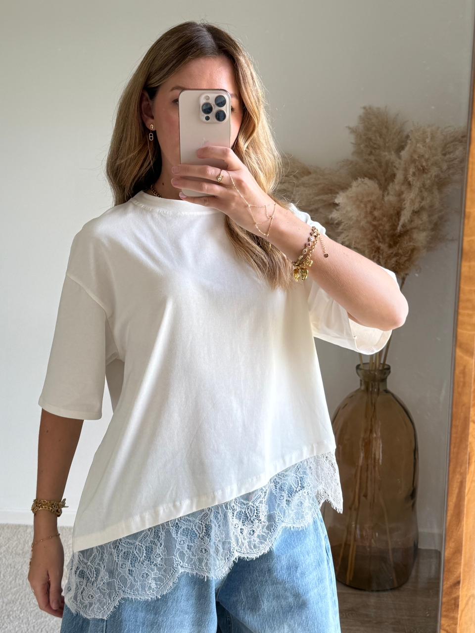 Top "Rubis Asymétrique" - Blanc