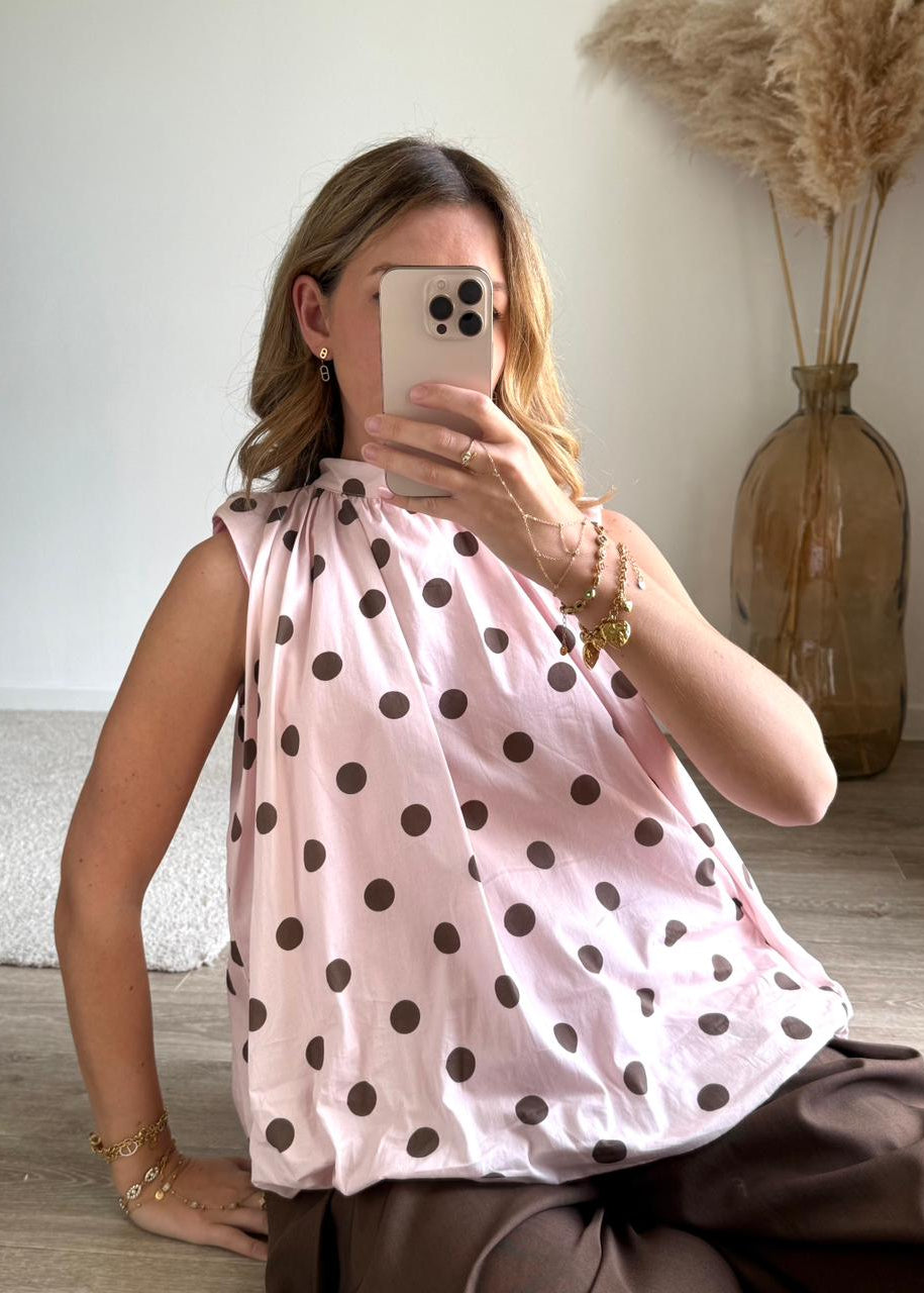 TOP MELISSA- pois rose