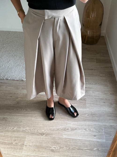 Bermuda EVA À PLIS - Beige