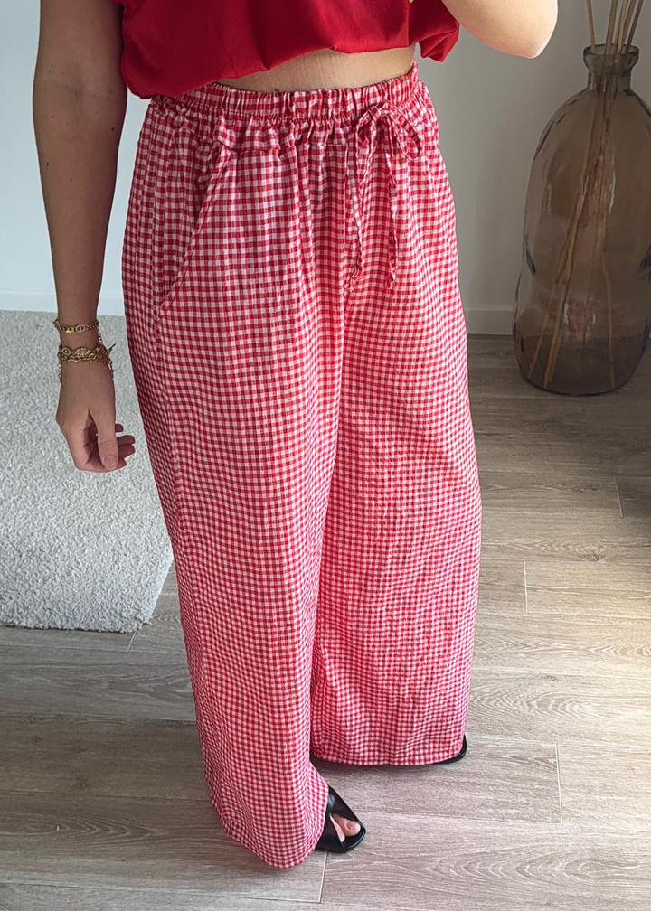 Pantalon Fluide Imprimé Vichy