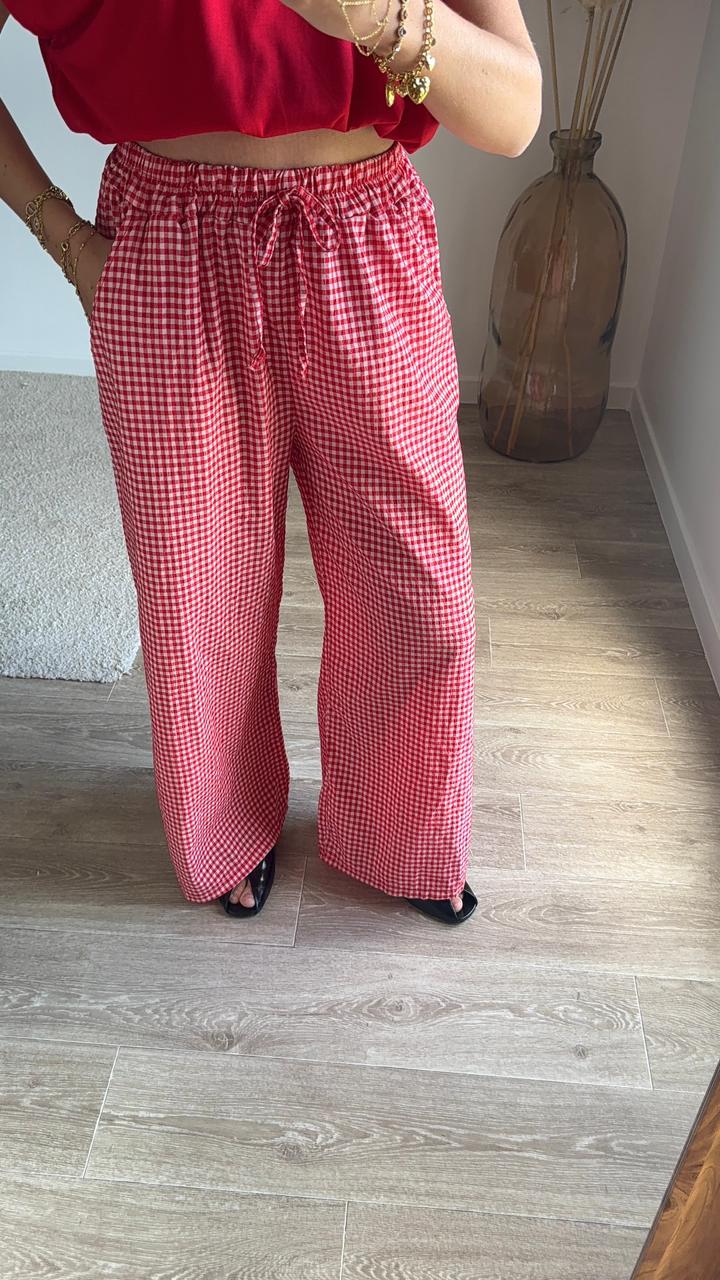 Pantalon Fluide Imprimé Vichy