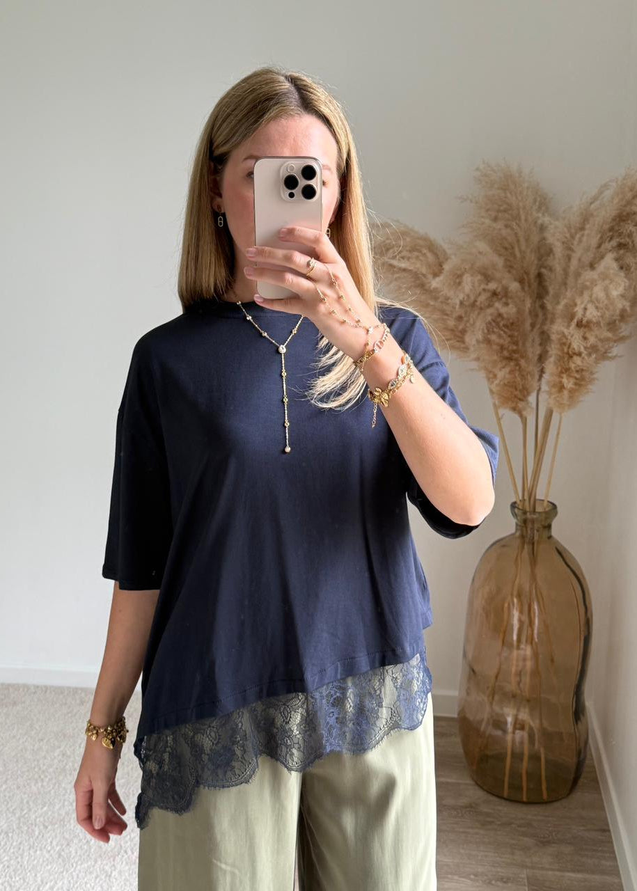 Top "Rubis Asymétrique" - Bleu