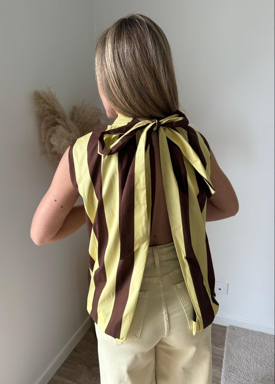 TOP MELISSA- Chocolat /jaune