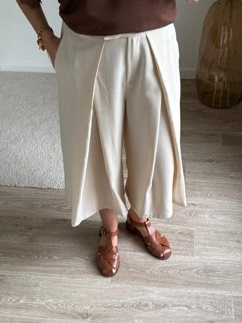 Bermuda EVA  À PLIS - Beige
