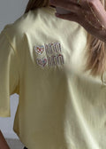 T-shirt Oversize à Broderies - Jaune