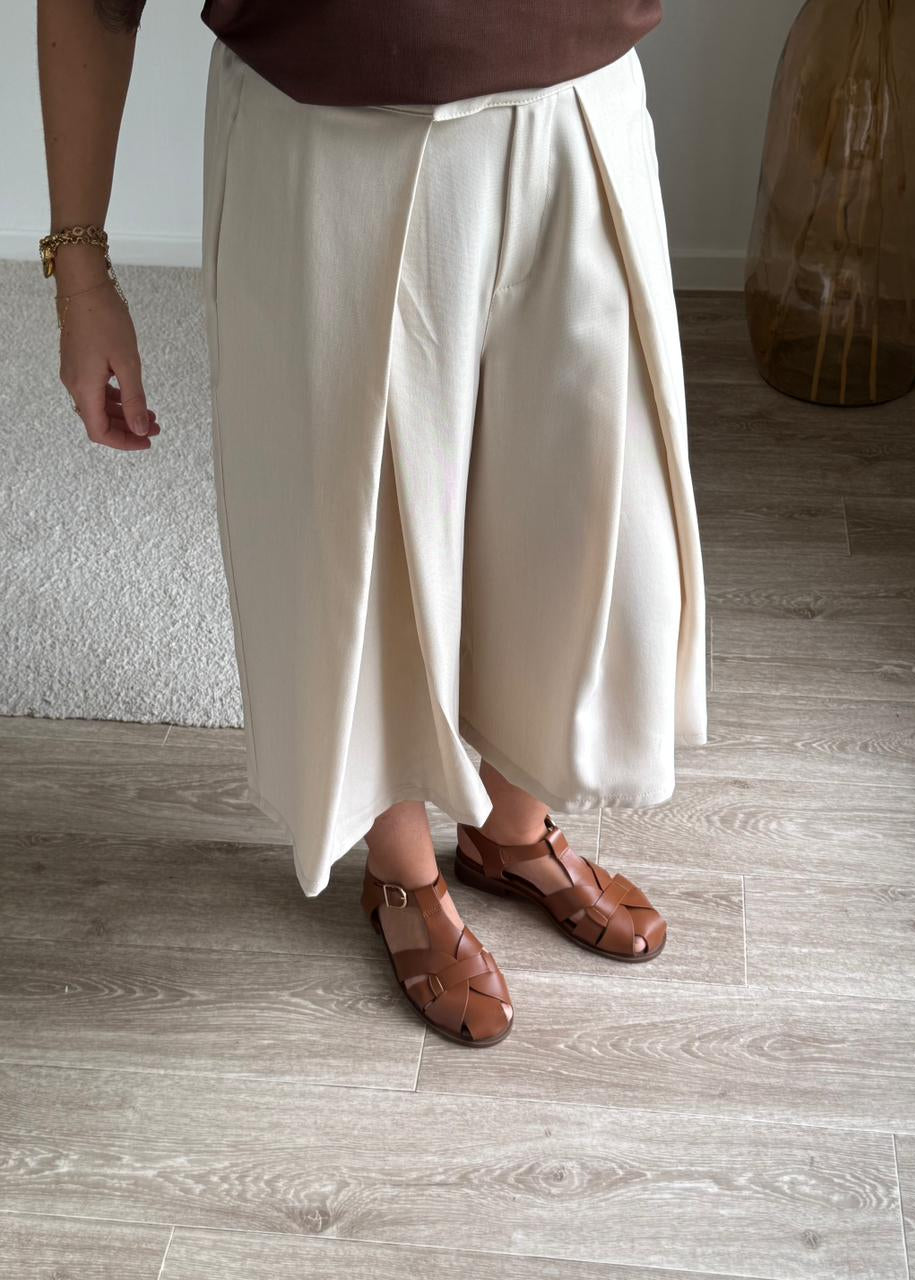 Bermuda EVA  À PLIS - Beige