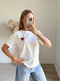 T-shirt Basique avec Broderie Cœur