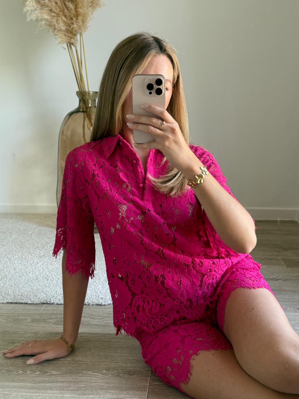 Ensemble Chemise et Short en Dentelle