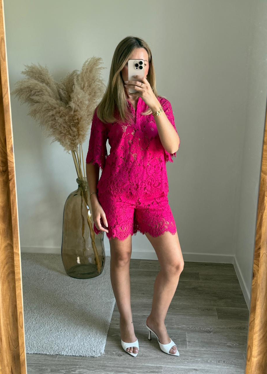 Ensemble Chemise et Short en Dentelle