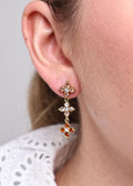 Boucles d'Oreilles Flora Drop en Or Fin -nude/marrin
