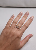Bague Ajustable Dorée Goutte de Cristal Scintillante - Blanc