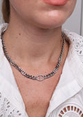 Collier Choker Maille Gourmette Argent & Maillons Strass