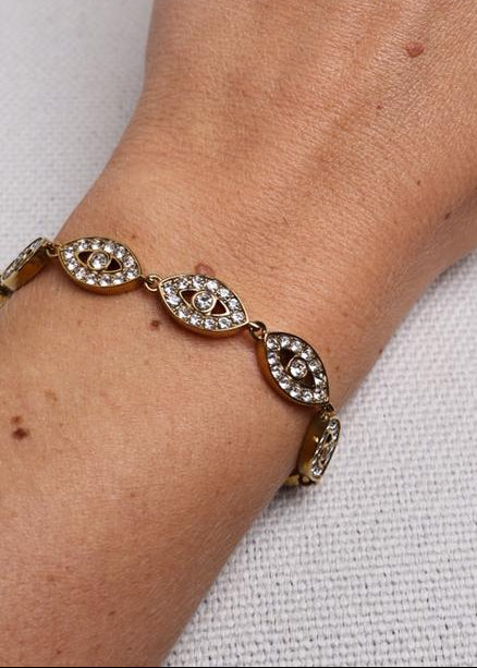 Bracelet Maillons Œil de Lumière en Or Fin