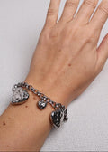 Bracelet Breloques Cœurs Martelés – Argent