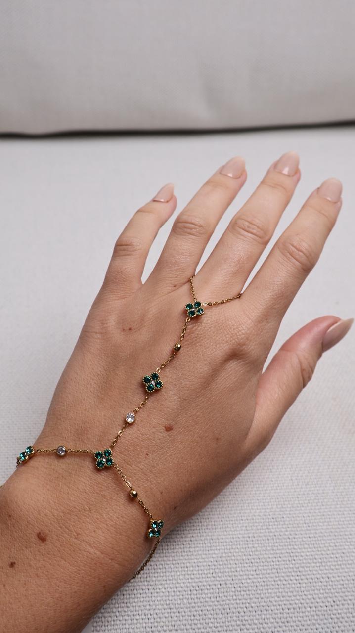 Bijou de Main Trèfle Précieux – Vert