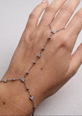 Bijou de Main Flore Chaîne Perlée & Strass - Argent
