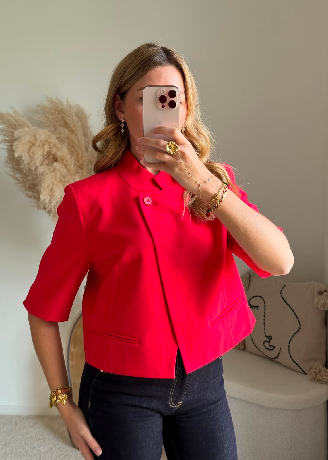 Veste Tailleur Courte - Rouge