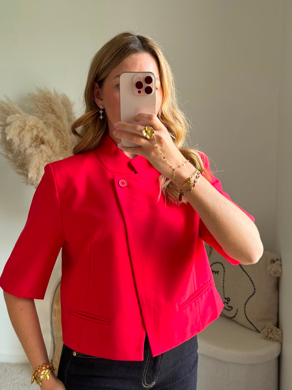 Veste Tailleur Courte - Rouge
