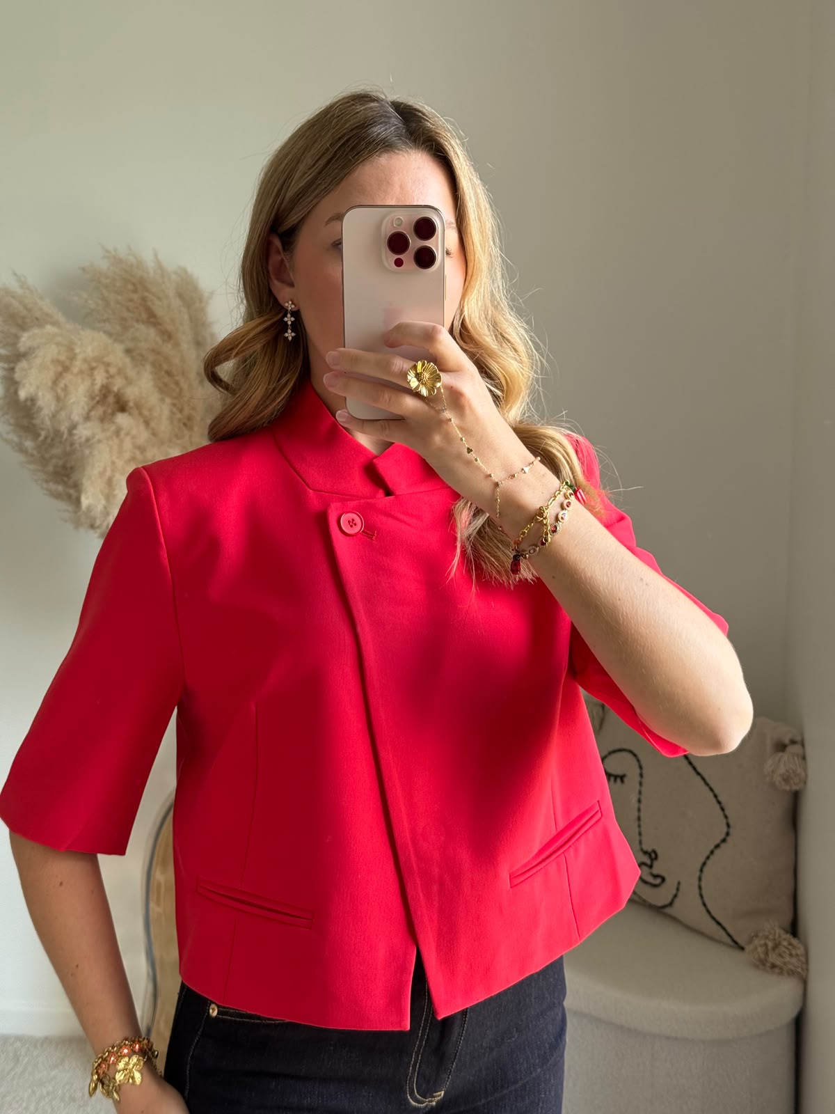 Veste Tailleur Courte - Rouge