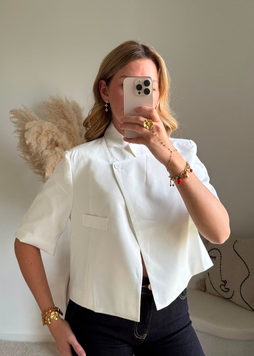 Veste Tailleur Courte - Blanc