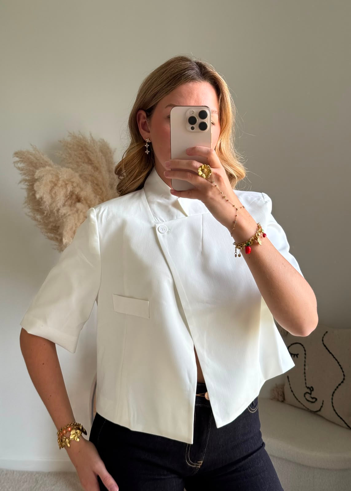 Veste Tailleur Courte - Blanc