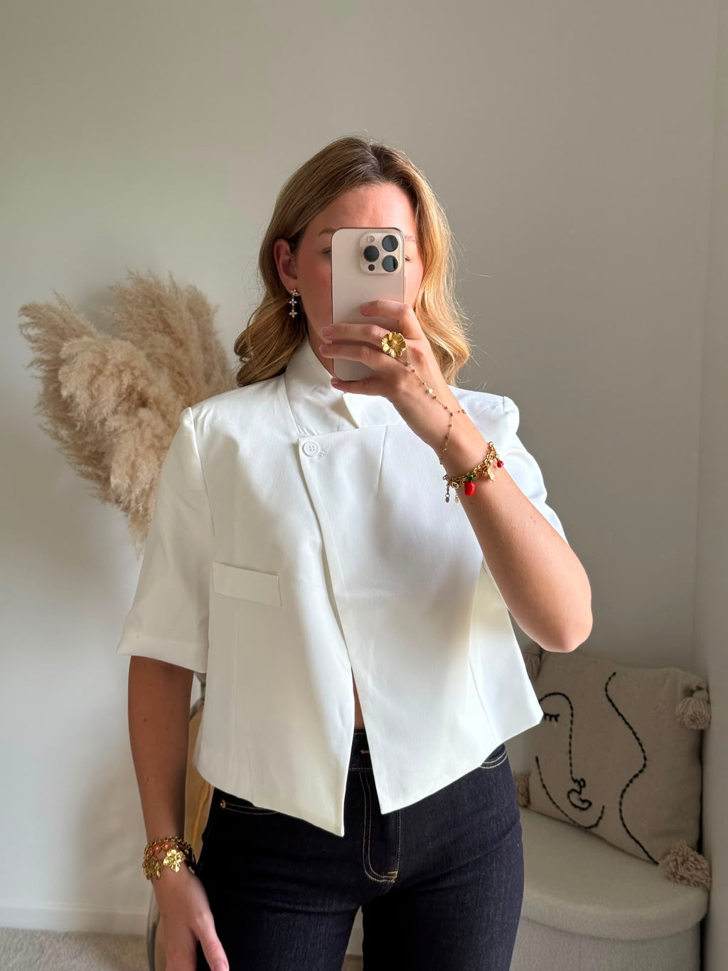 Veste Tailleur Courte - Blanc