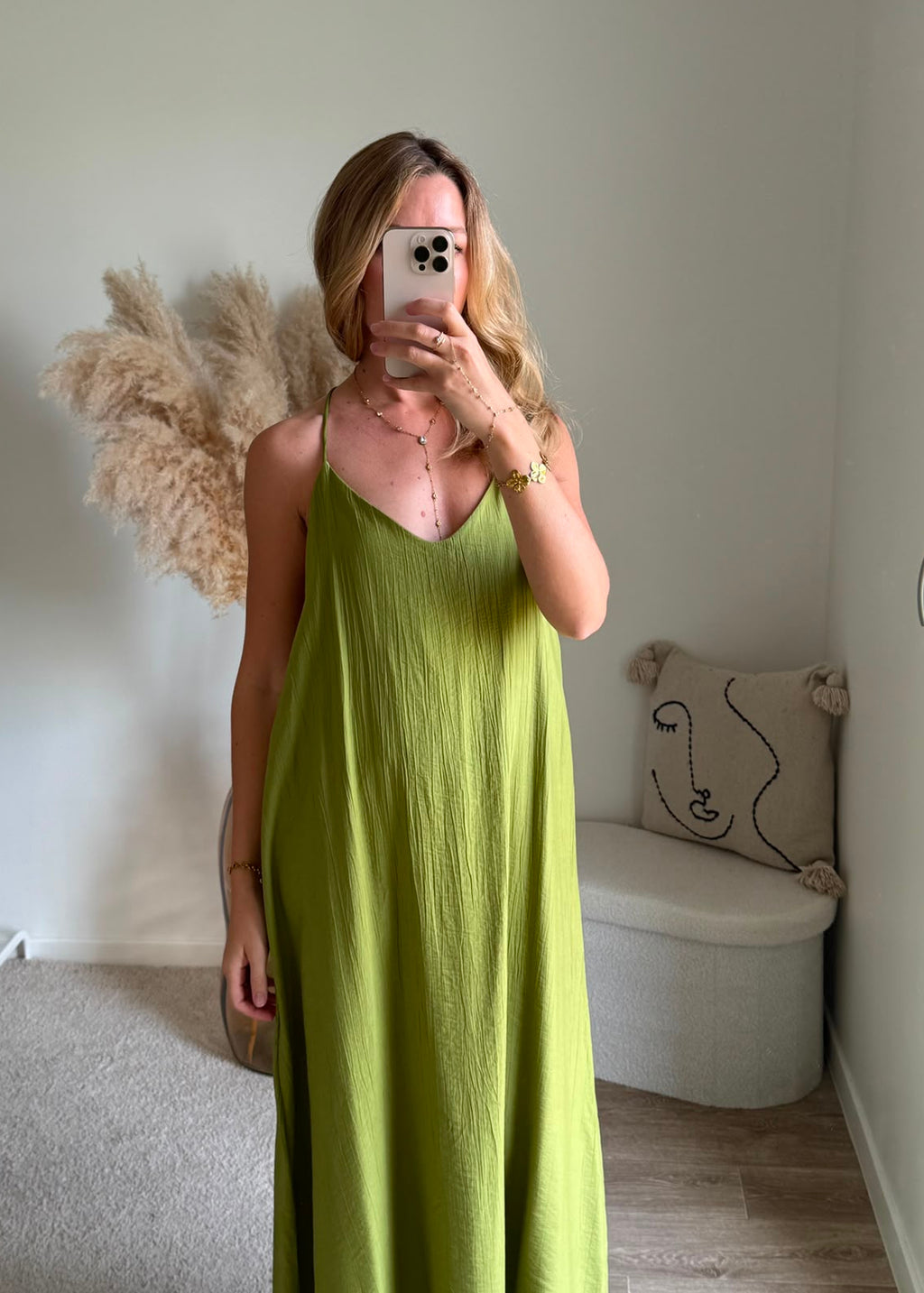 Robe Maxi à Bretelles - Vert