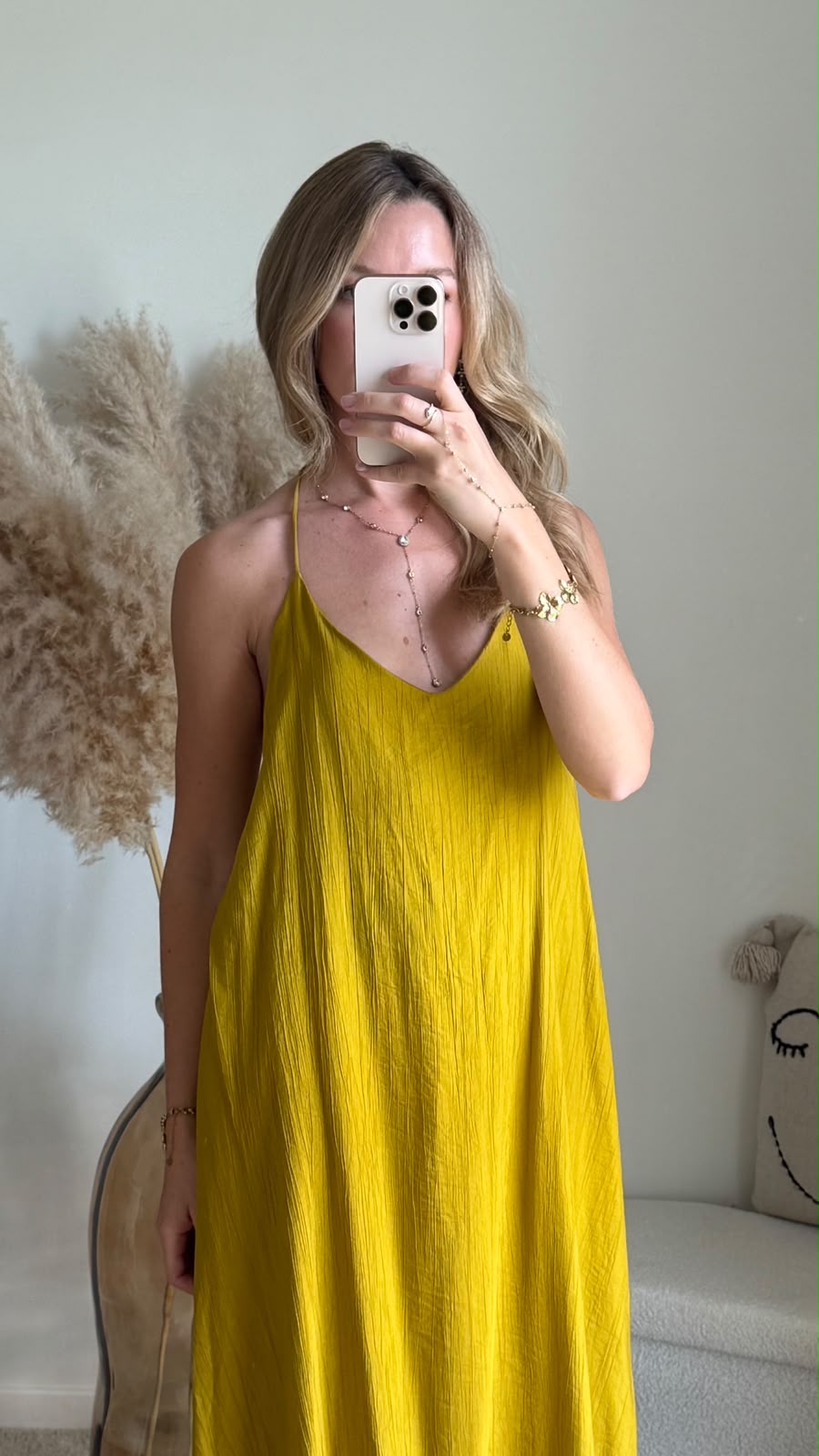 Robe Maxi à Bretelles - Jaune