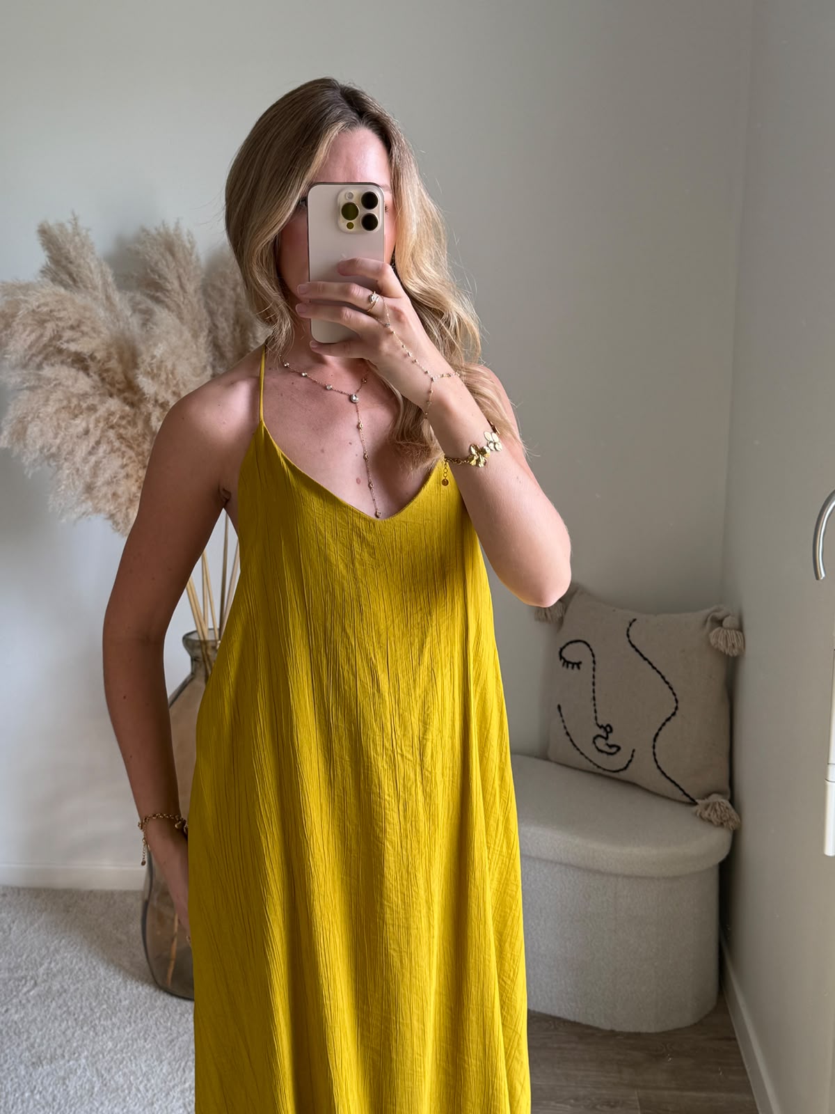 Robe Maxi à Bretelles - Jaune