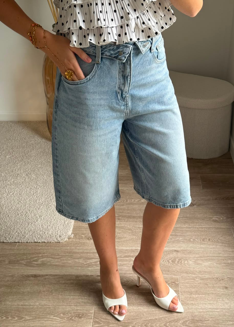 Short bermuda denim délavé