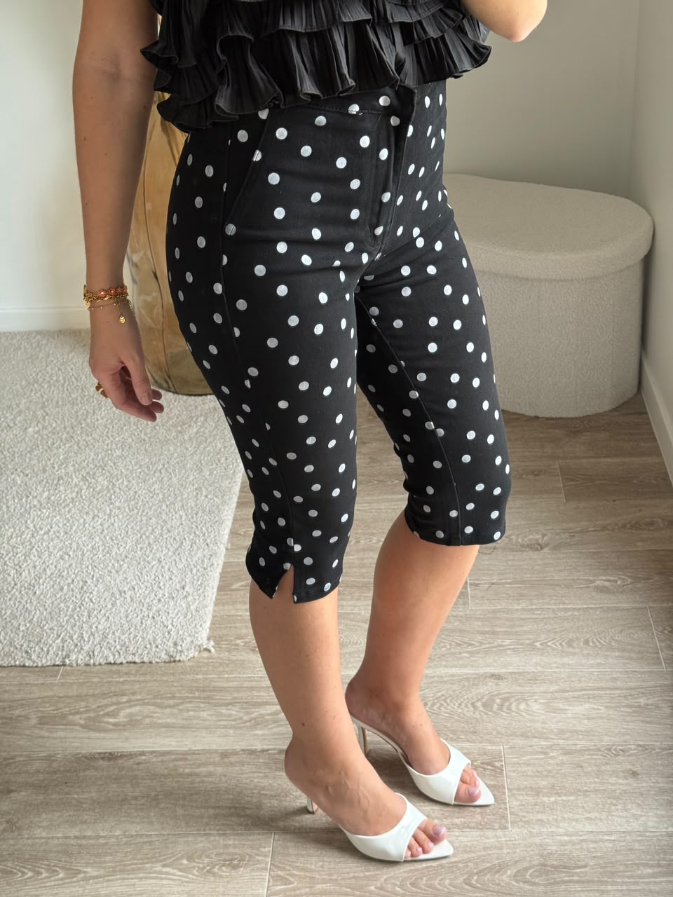 capri a petit pois - Noir