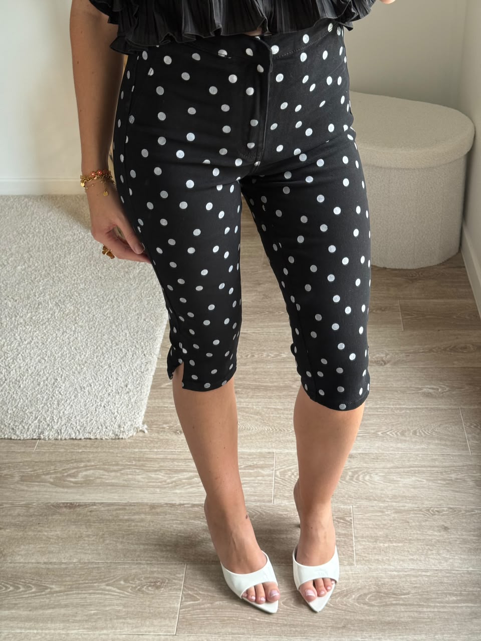 capri a petit pois - Noir