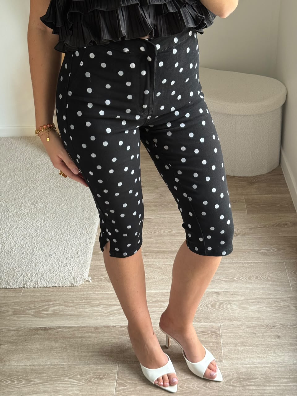 capri a petit pois - Noir