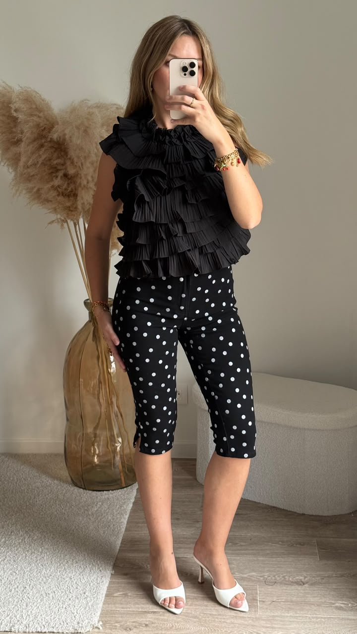 capri a petit pois - Noir