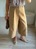 Pantalon culotte à pinces - Jaune