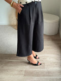 Pantalon culotte à pinces - Noir